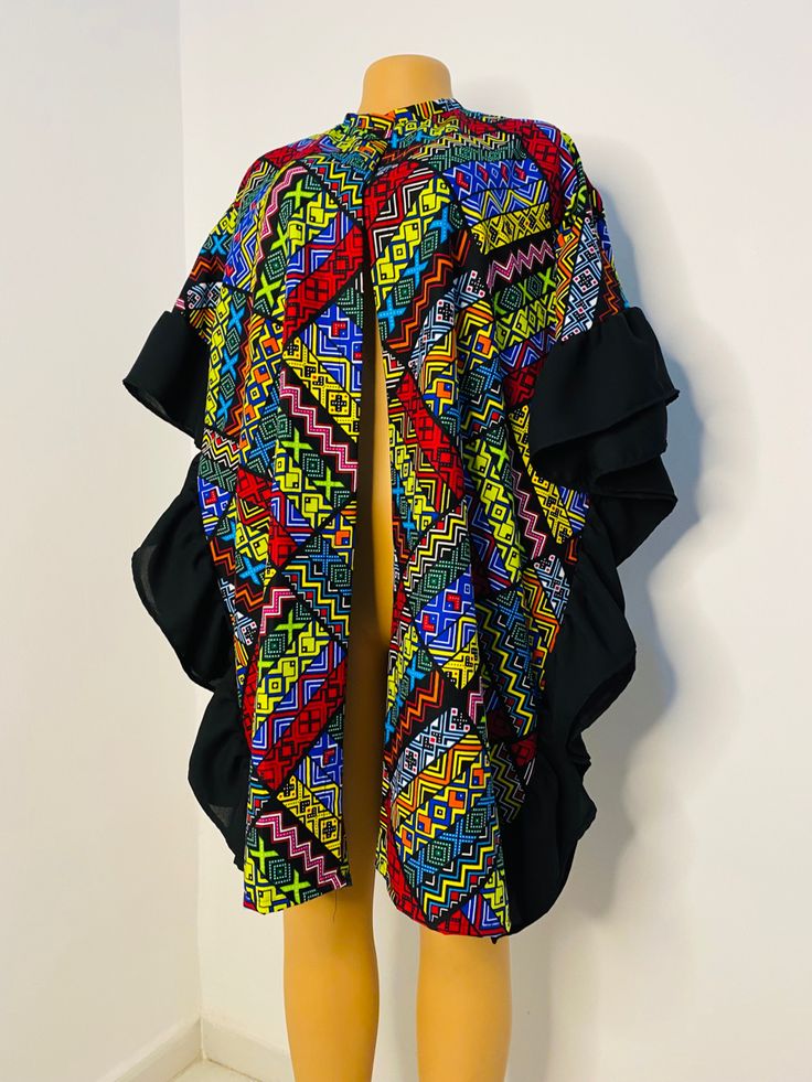 Ponchos with Kitenge Patchwork